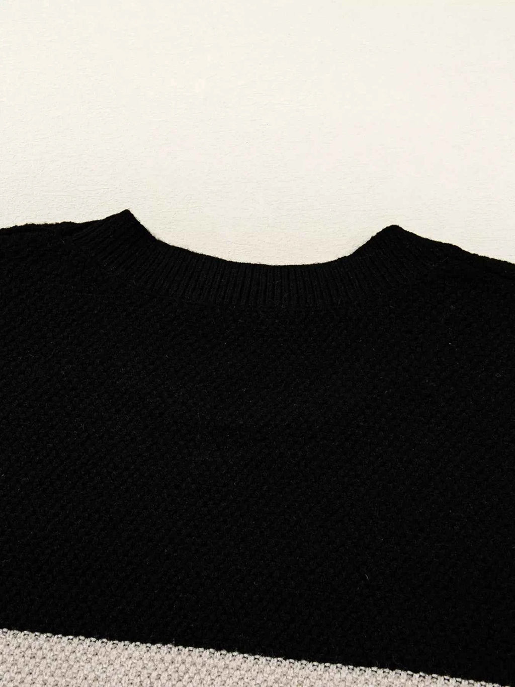 Color Block Knit Striped Sleeve Detail Casual Sweater 45c322414d014dcfbda80f42ecf99e84-Max-Origin