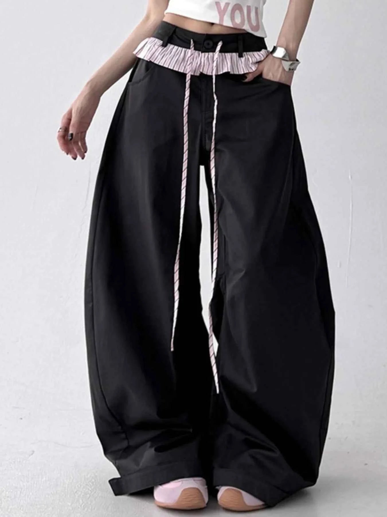 Wide Leg Drawstring Casual Pants 461320cb-4f22-438a-af4f-688f9507e98c-Max-Origin