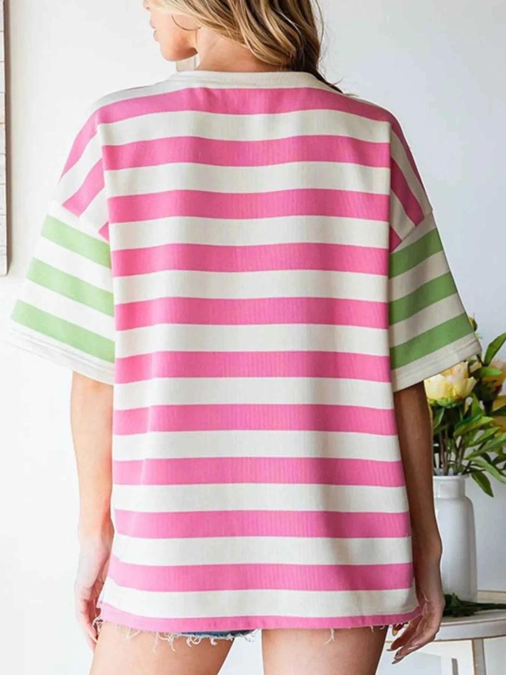 Striped Oversized Short Sleeve T-Shirt 465c7154-08f1-4ef9-9364-abf25d0a9598-Max-Origin
