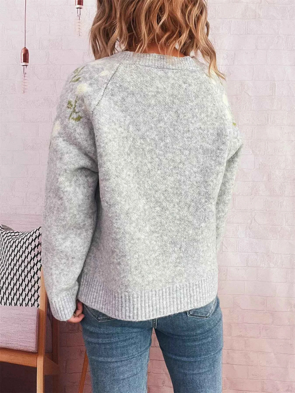 Flower Button Up Long Sleeve Cardigan 46676c31875c42d3b16eb931ee9a78cf-Max-Origin