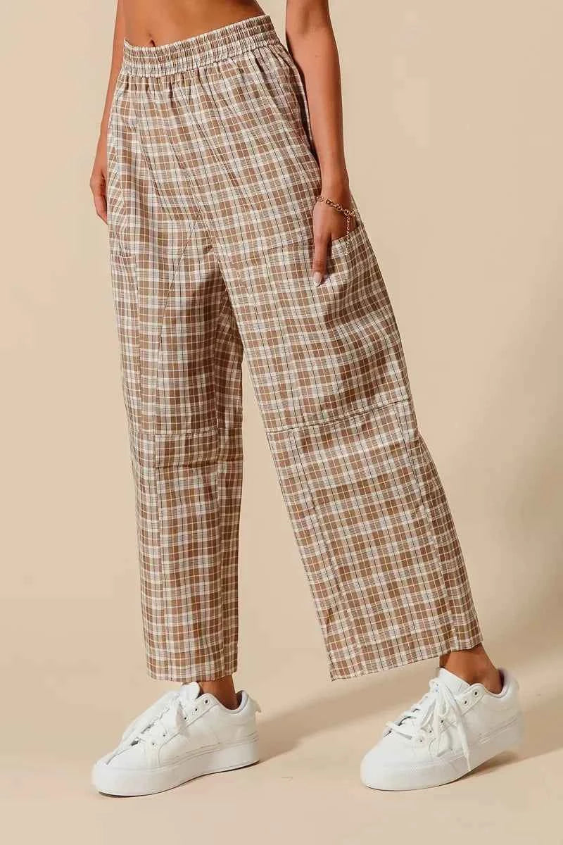 SO ME Check Plaid Wide Leg Pants with Big Patch Pockets 4673547f7375456eb5cdb88646465e0e-Max-Origin