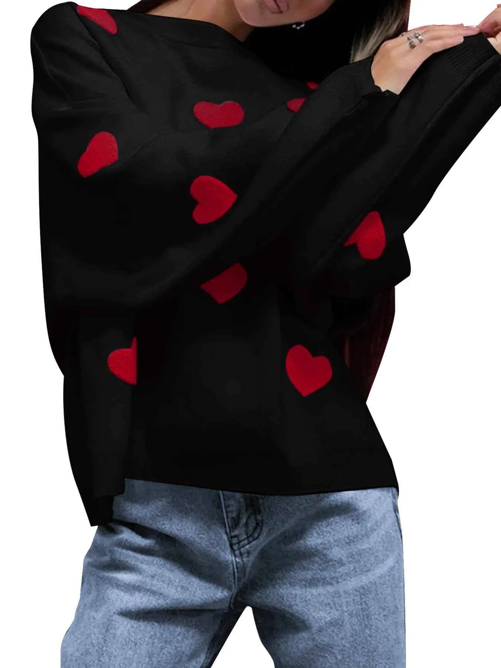 Heart Round Neck Long Sleeve Sweater 4686f42ca2714fd68fca08ffd578a6b4-Max-Origin
