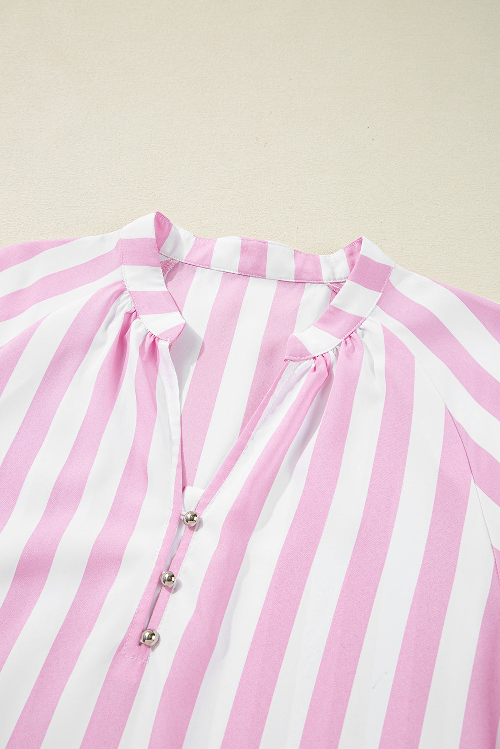 Rose Striped Long Sleeve Buttons Loose Mini Dress 4701fc8aa37393cc