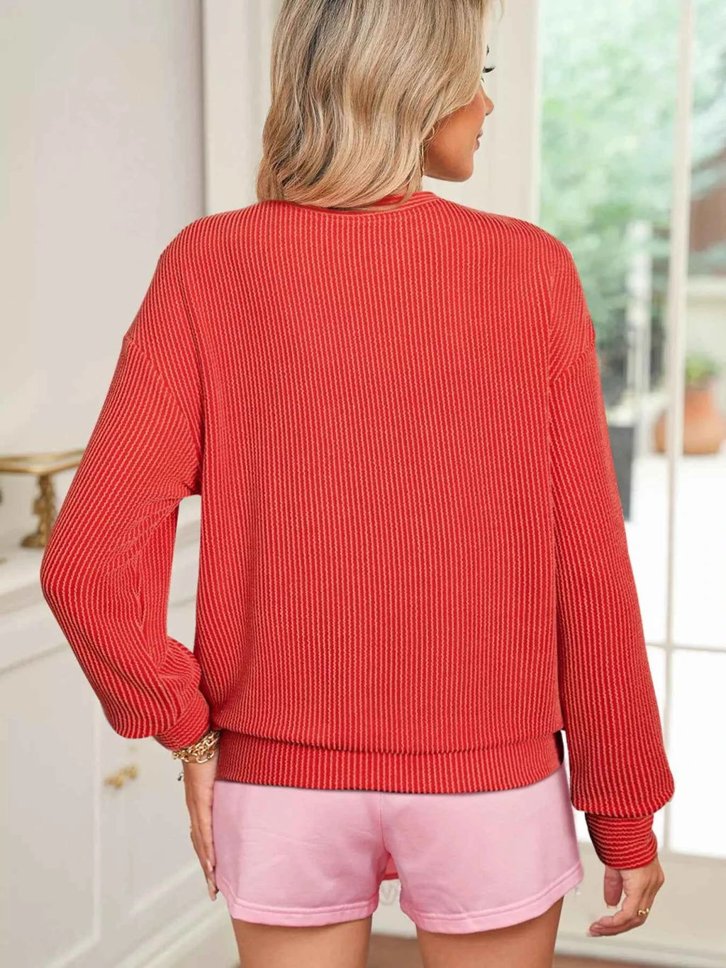 Merry Twisted Rib Christmas Loose Long Sleeve Top 475248b60e8242d0a252f9260f1f27c0-Max-Origin