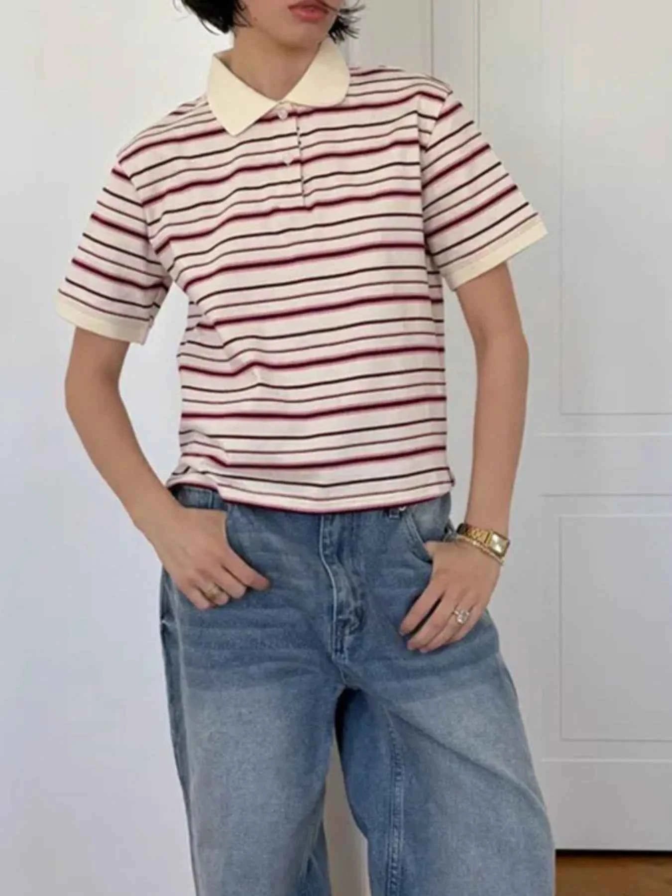 Striped Polo T-Shirt with Contrast Collar 4766722a-d719-4724-b221-a978fc659eed-Max-Origin