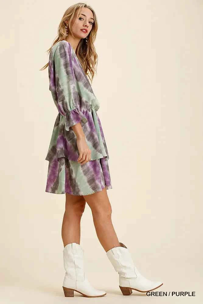 Umgee Tie Dye Ruffled Layered Dress with Elastic Waistband 476faf64-0e55-4b32-a13a-1561bae61581-Max-Origin