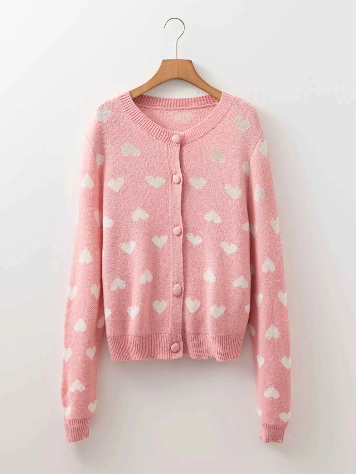 Heart Pattern Button Front Cardigan 477346b2f2a4483d8cf491953cf295ed-Max-Origin