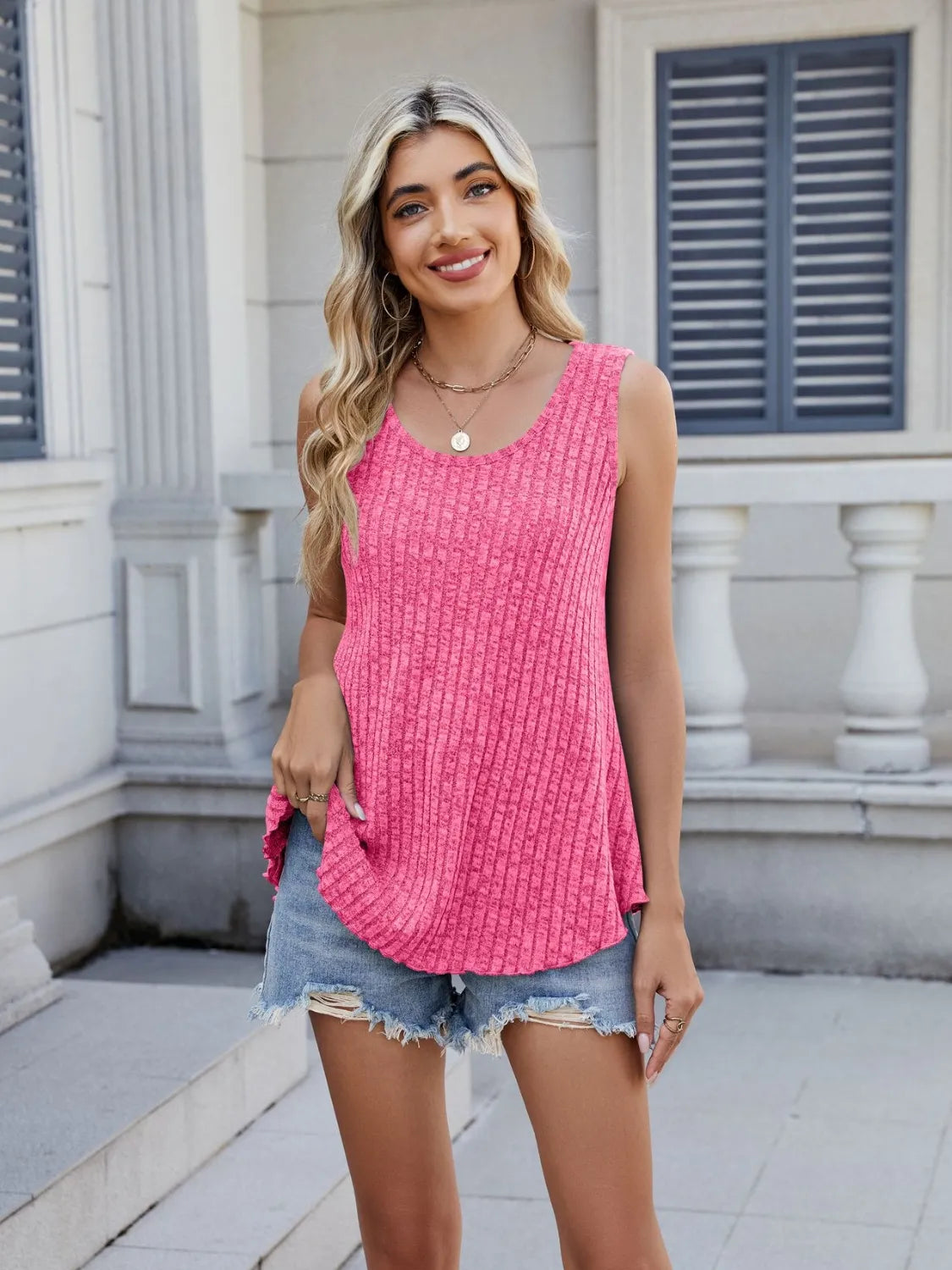 Ribbed Round Neck Tank 4792e051-6e63-40dc-9a6c-6a1946d9b363-Max-Origin