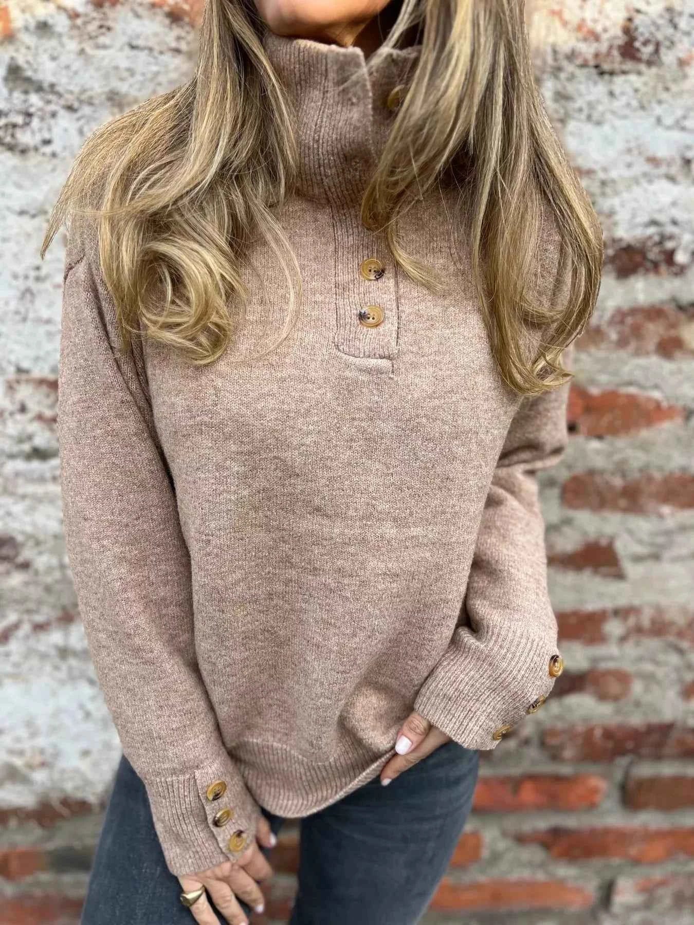 Full Size Button-Detail Turtleneck Sweater Plus Size Khaki 47d26ffb-430f-4231-a806-300b71c2884e-Max-Origin