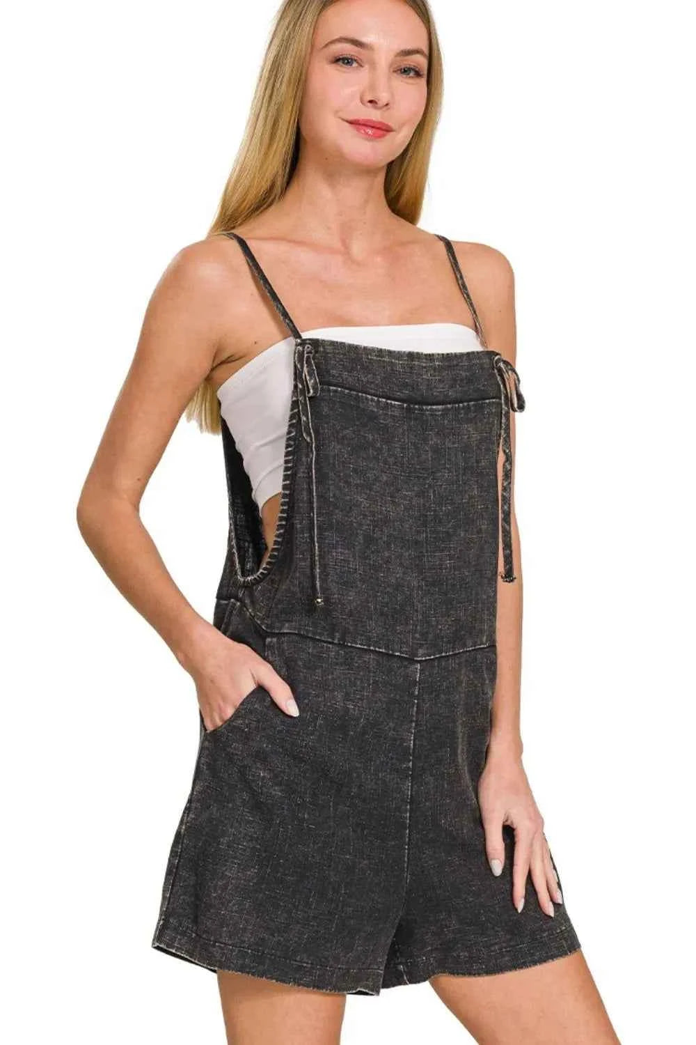 Zenana Washed Linen Knot Strap Rompers 47e799da-be4e-4581-992d-682827780553-Max-Origin