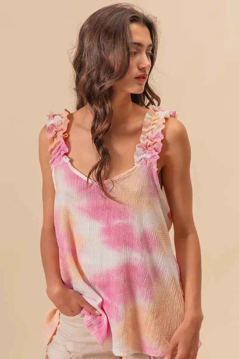 BiBi Tie Dye Printed Textured Woven with Ruffled 47fb80022ad2400eb2f07b46e94210a9-Max-Origin