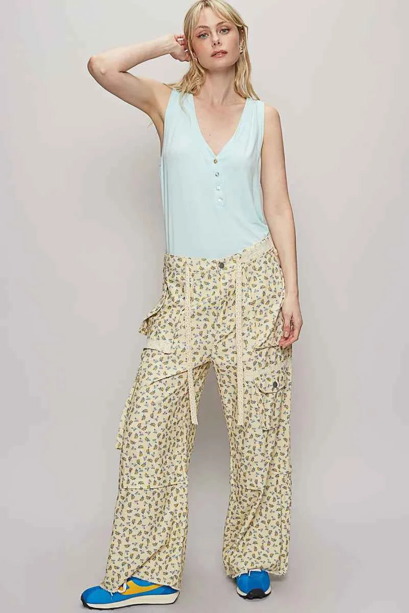 POL Floral Cargo Wide Leg Pants with Lace Drawstring 484bd65d-3a9c-4f8e-bffd-2a8736ebf38a-Max-Origin
