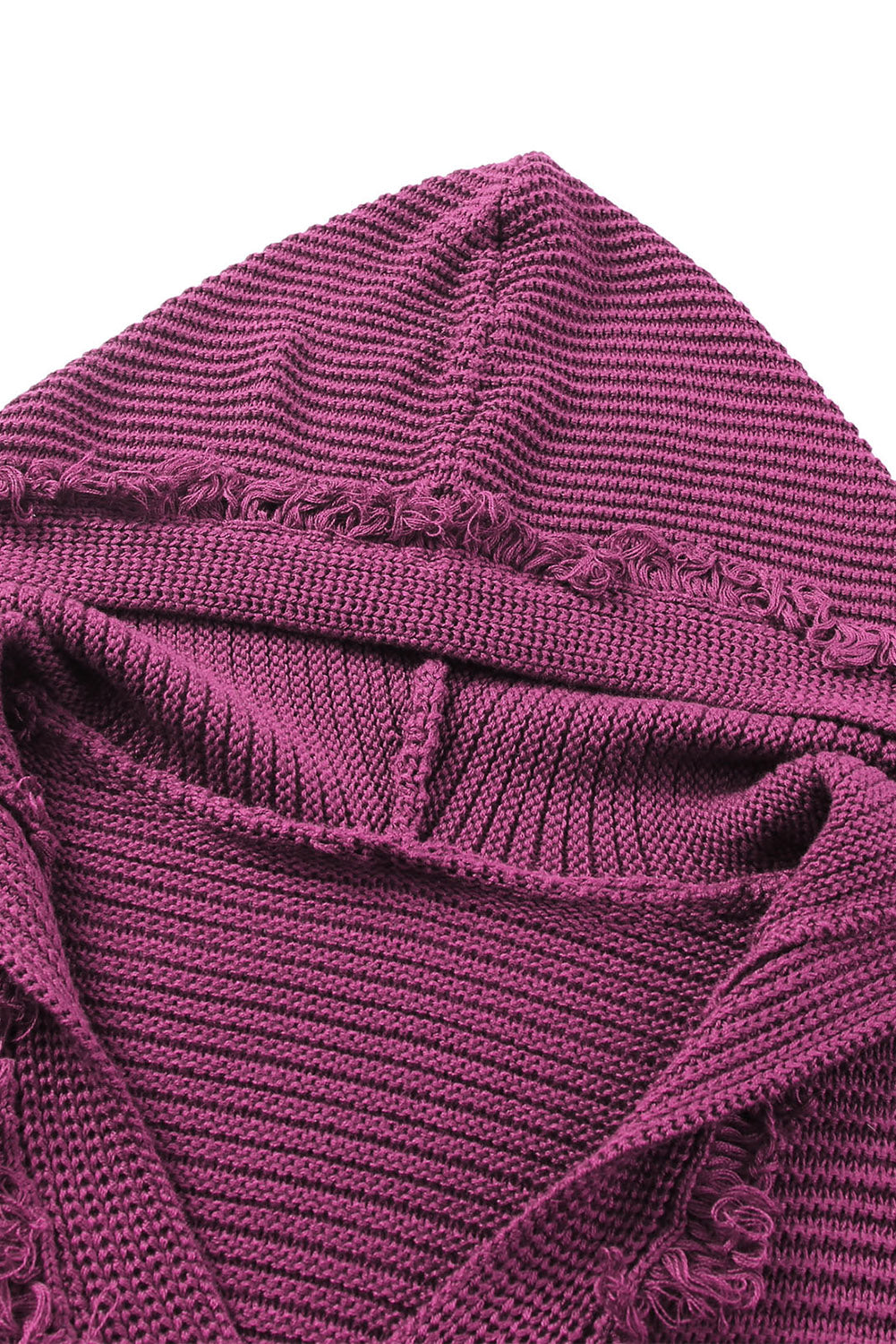 Purple Split V Neck Pullover Hooded Sweater 48a4611fd3dbf826