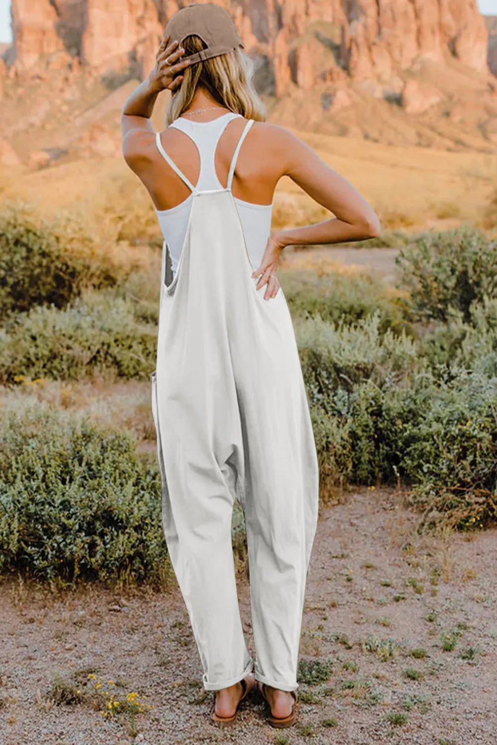 Double Take Full Size V-Neck Sleeveless Jumpsuit with Pockets 490769e1-c67c-44e8-a428-bfd812bbeada-Max