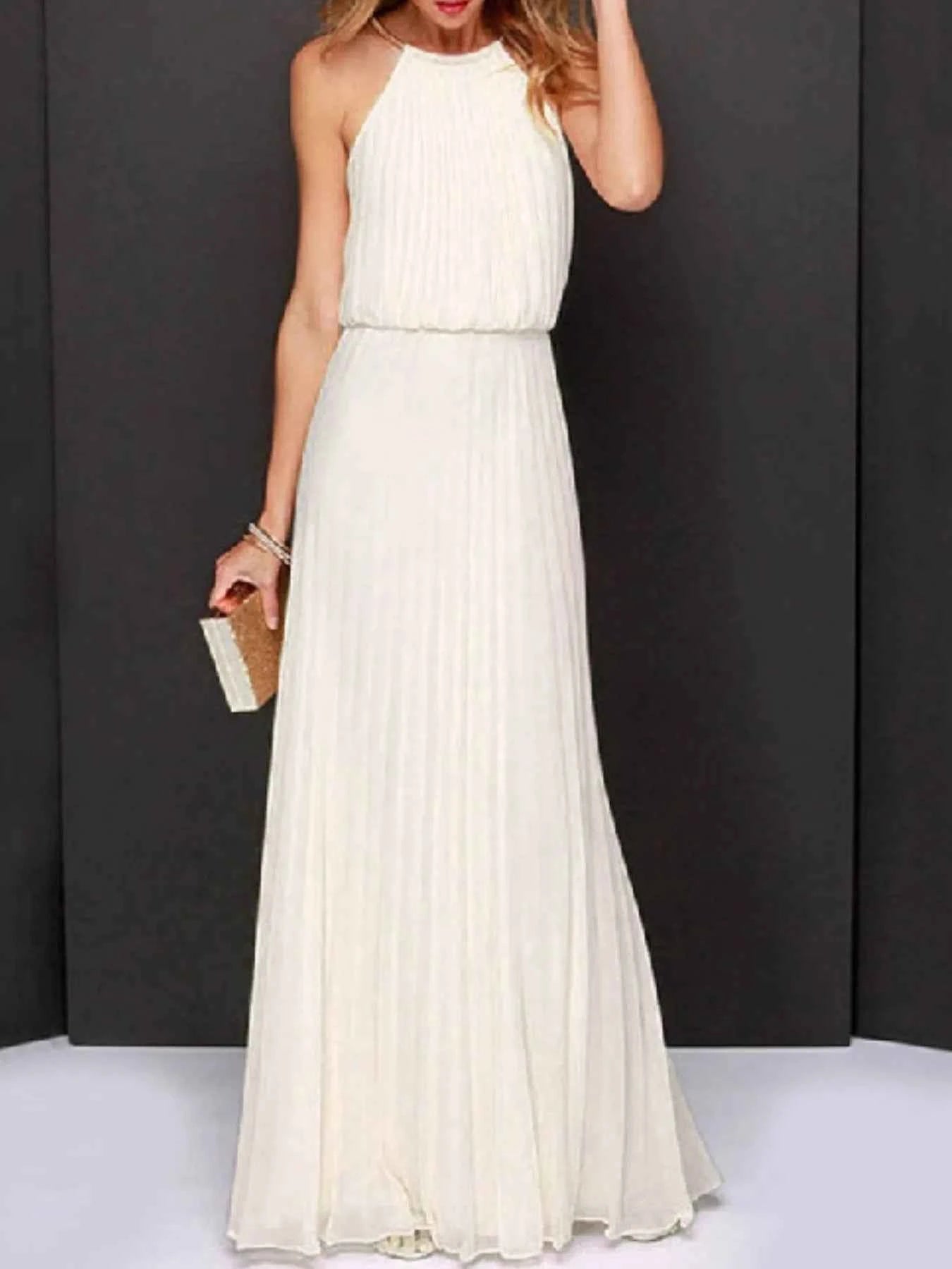 Pleated Sleeveless Maxi Tank Dress Cream 492bea0f-d630-4480-b2eb-cd761cdb2bc9-Max-Origin