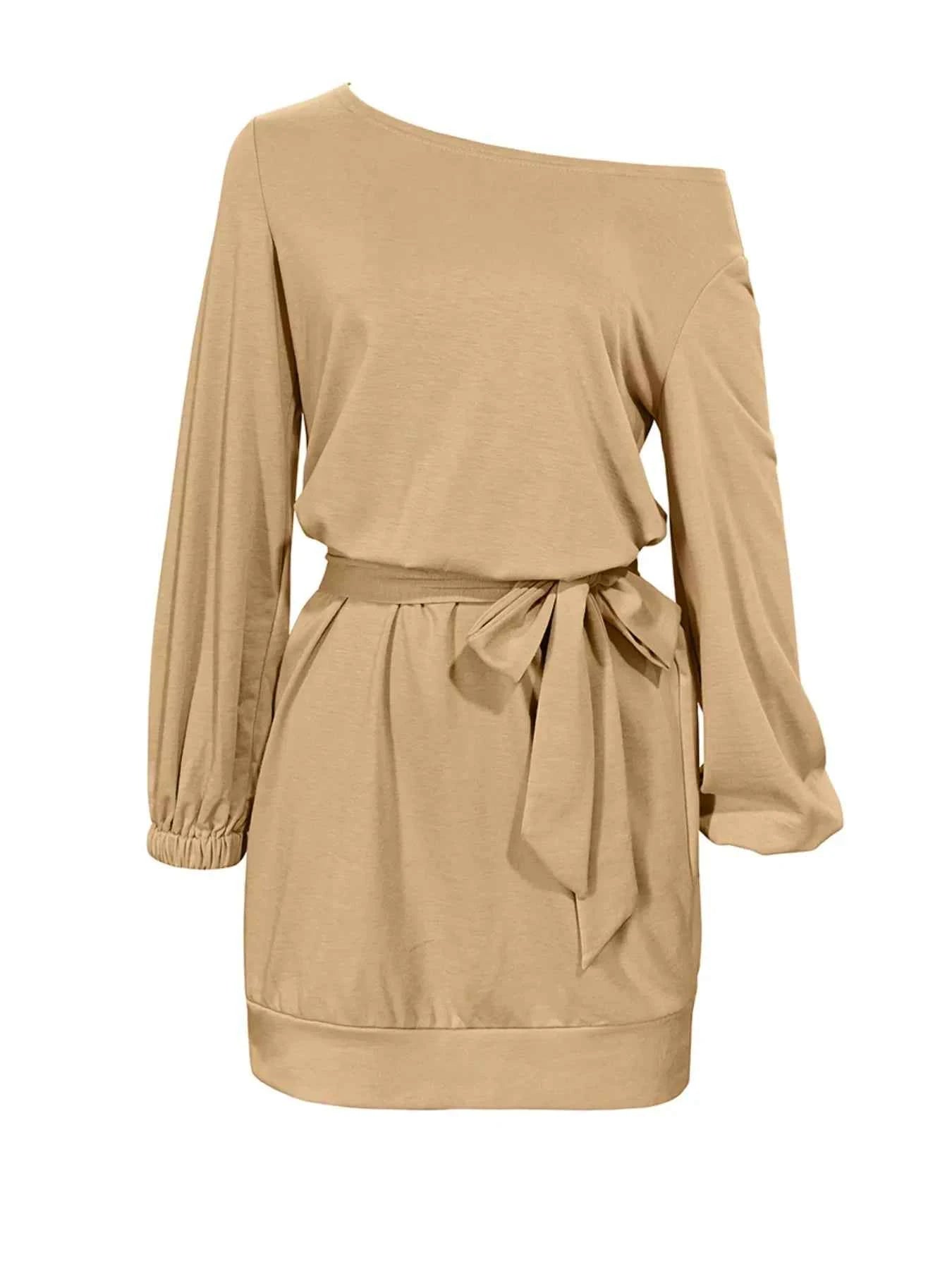 One Shoulder Tie Waist Dress 49a7b254-9eb3-476f-93b4-f2ef52b3d629-Max-Origin