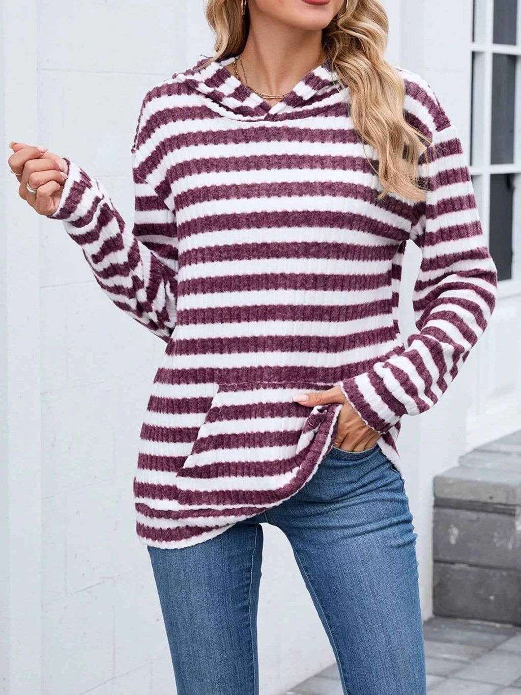 Striped Dropped Shoulder Hoodie 49d7f822-432d-4f6c-a50a-84bed67cedf0-Max-Origin