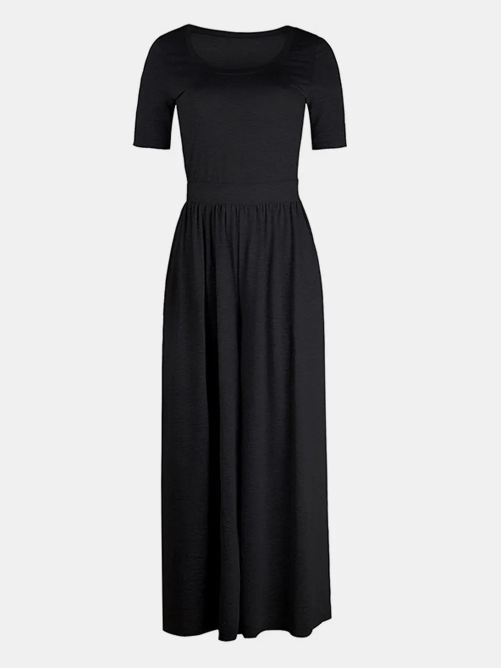 Scoop Neck Short Sleeve Jumpsuit 49da1c4f-28ea-4f1f-94f3-8cdf38567763-Max