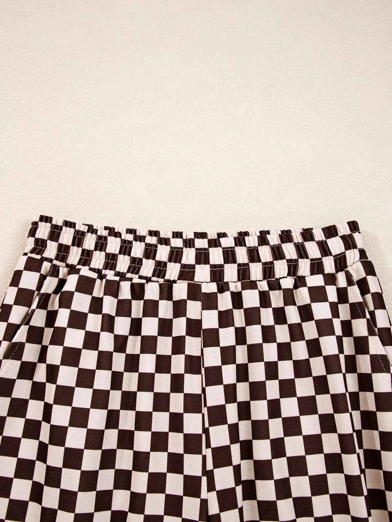 Checkered Drawstring Hoodie and Pants Set 49fd50996cae41849bd8a2b45dbdeb2b-Max-Origin