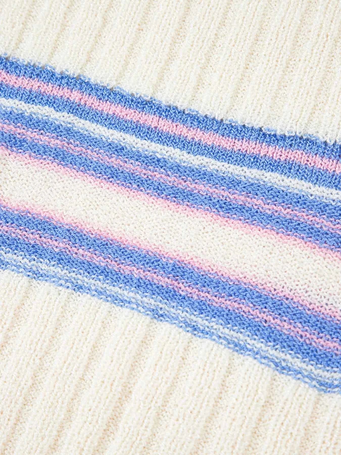 Striped V Neck Dolman Sleeve Rib Knit Oversized Sweater with Slits 4a5a4175a8ba408e9fa356af8daceaad-Max-Origin