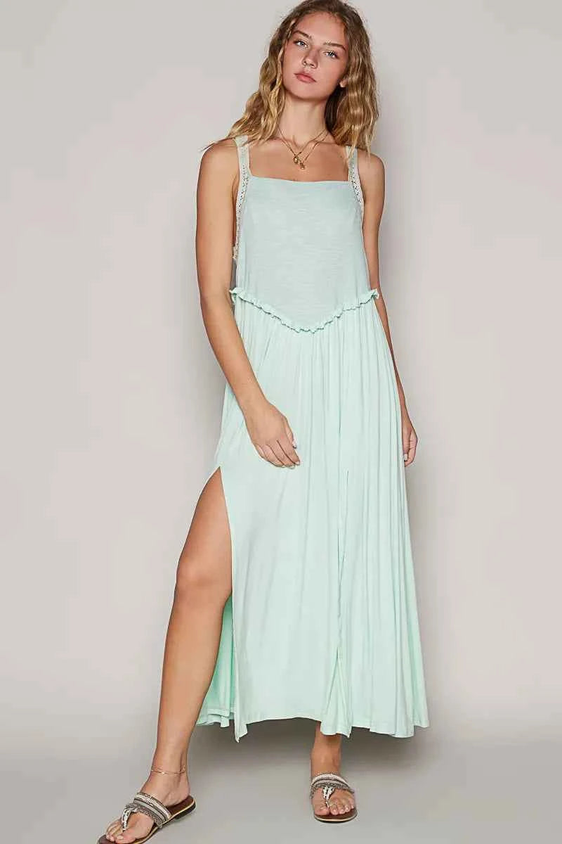 POL Frill Slit Square Neck Cami Dress 4a661797-f9e3-4247-8b68-3a24d62ddd86-Max-Origin