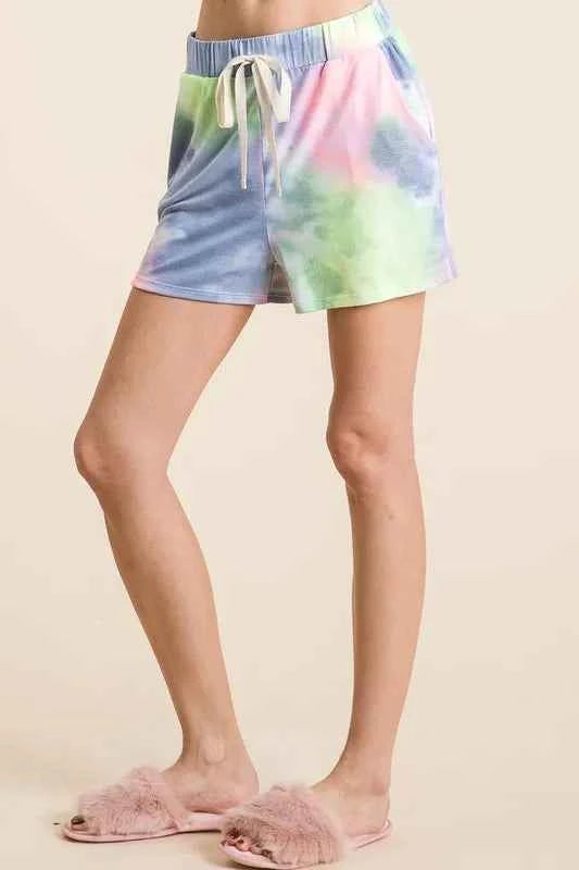 BiBi Tie Dye Casual Shorts with Twill Tape Drawstring 4acb202321274bdbba46d1e89f2929a5-Max-Origin
