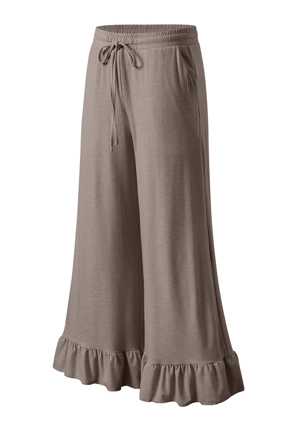 Dune Solid Color Ruffle Hem Wide Leg Pants 4acbd926b04bd476