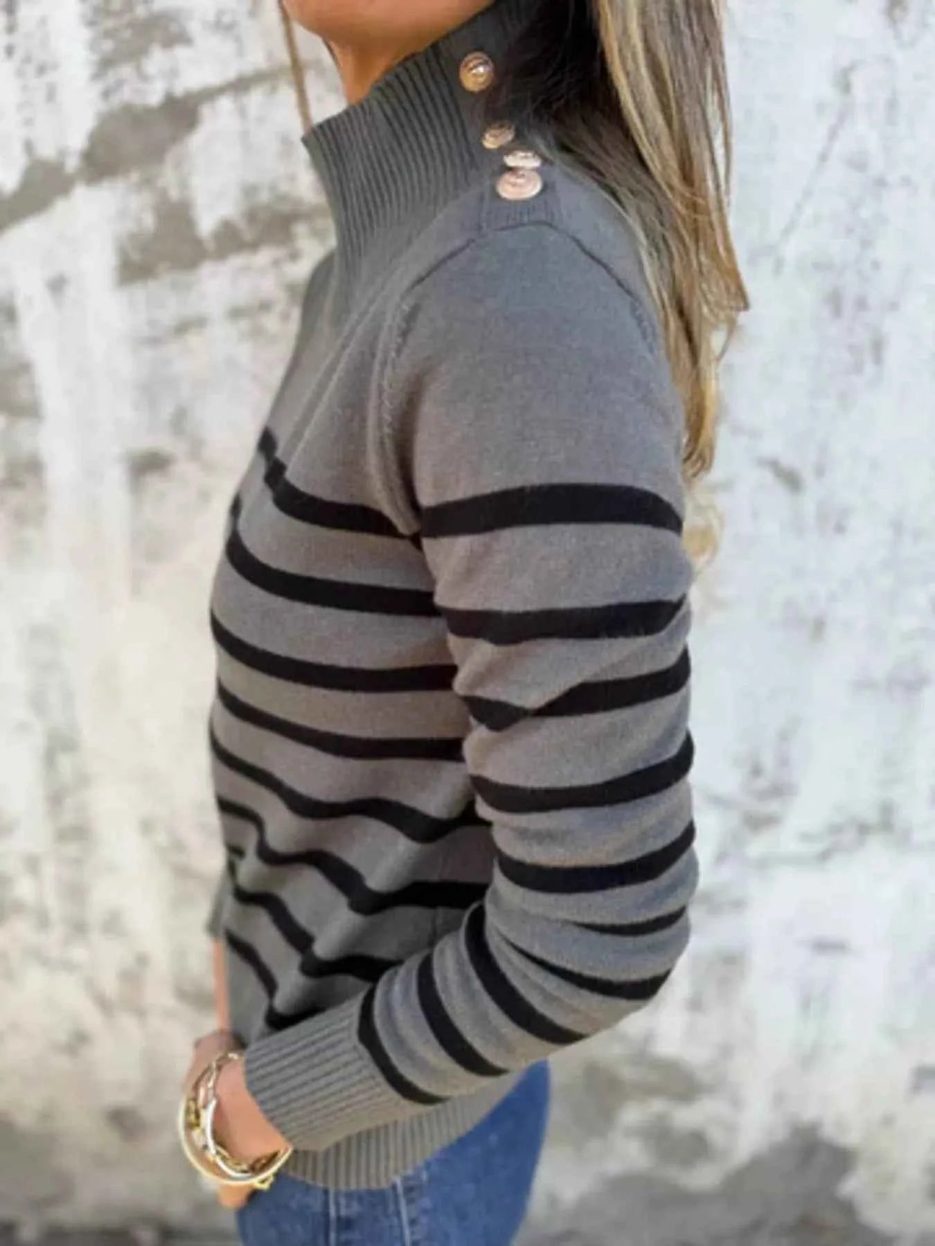 Full Size Striped Turtleneck Long Sleeve Sweater Plus Size 4aede3bcf05f4d17bd8a4c5fdcaaf160-Max-Origin