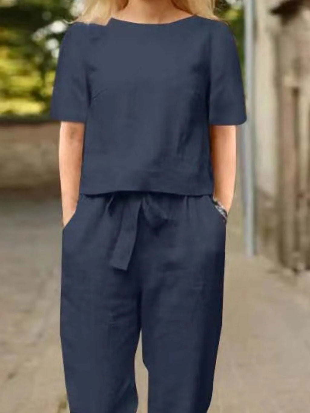 Full Size Round Neck Short Sleeve Top and Pants Set Plus Size 4afbfca0-08b4-46d9-87f2-7d06f02bf665-Max-Origin