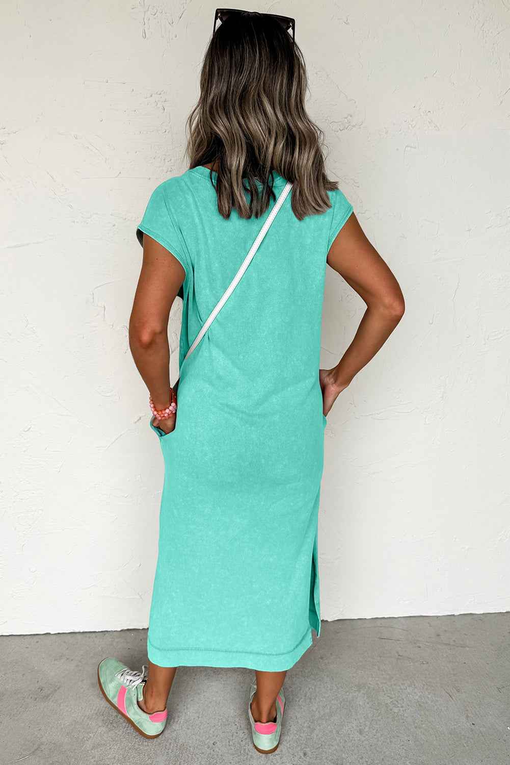Wisteria Mineral Wash Pocketed T-shirt Dress Clearly Aqua 4b2c48ce0f1fdeba