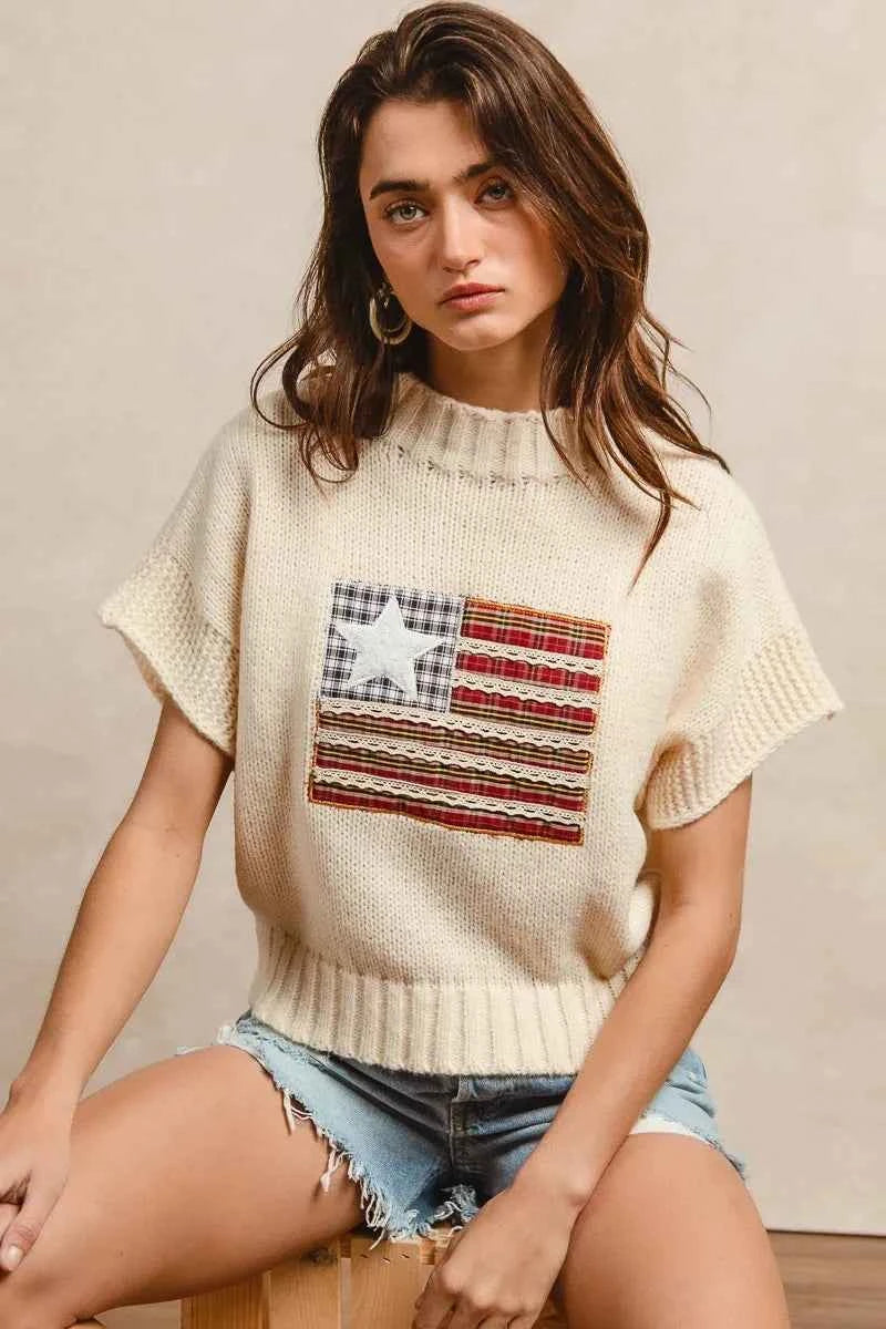 BiBi American Flag Patchwork Drop Shoulder Sweater OATMEAL 4b3a18ac64c14ed1997dd50777ba3569-Max-Origin