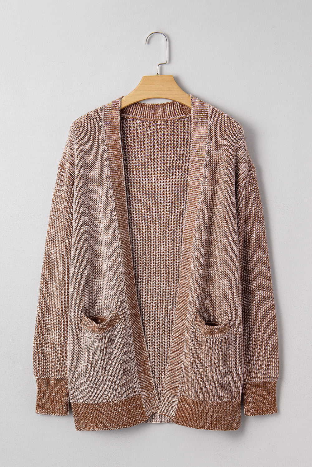 Straw Yellow Open Front Pocket Knit Cardigan 4b59d1df95203eee