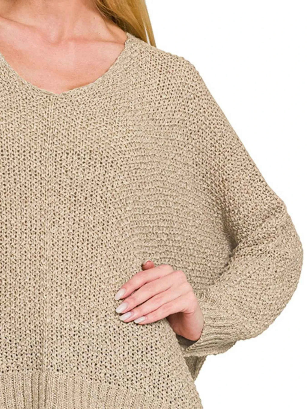 Zenana Dolman Sleeve V-Neck Sweater 4b93c307-a355-42fc-8759-8ecb593701b1-Max-Origin