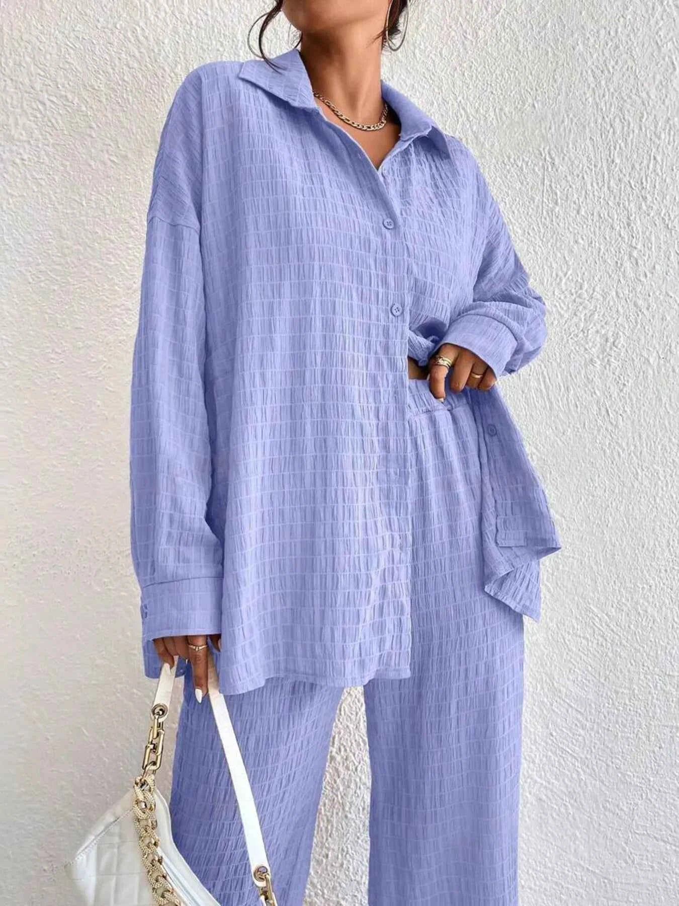 Button Up Long Sleeve Shirt and Pants Set 4be65d5369bf4c02a97dbbd8abdef1d2-Max-Origin