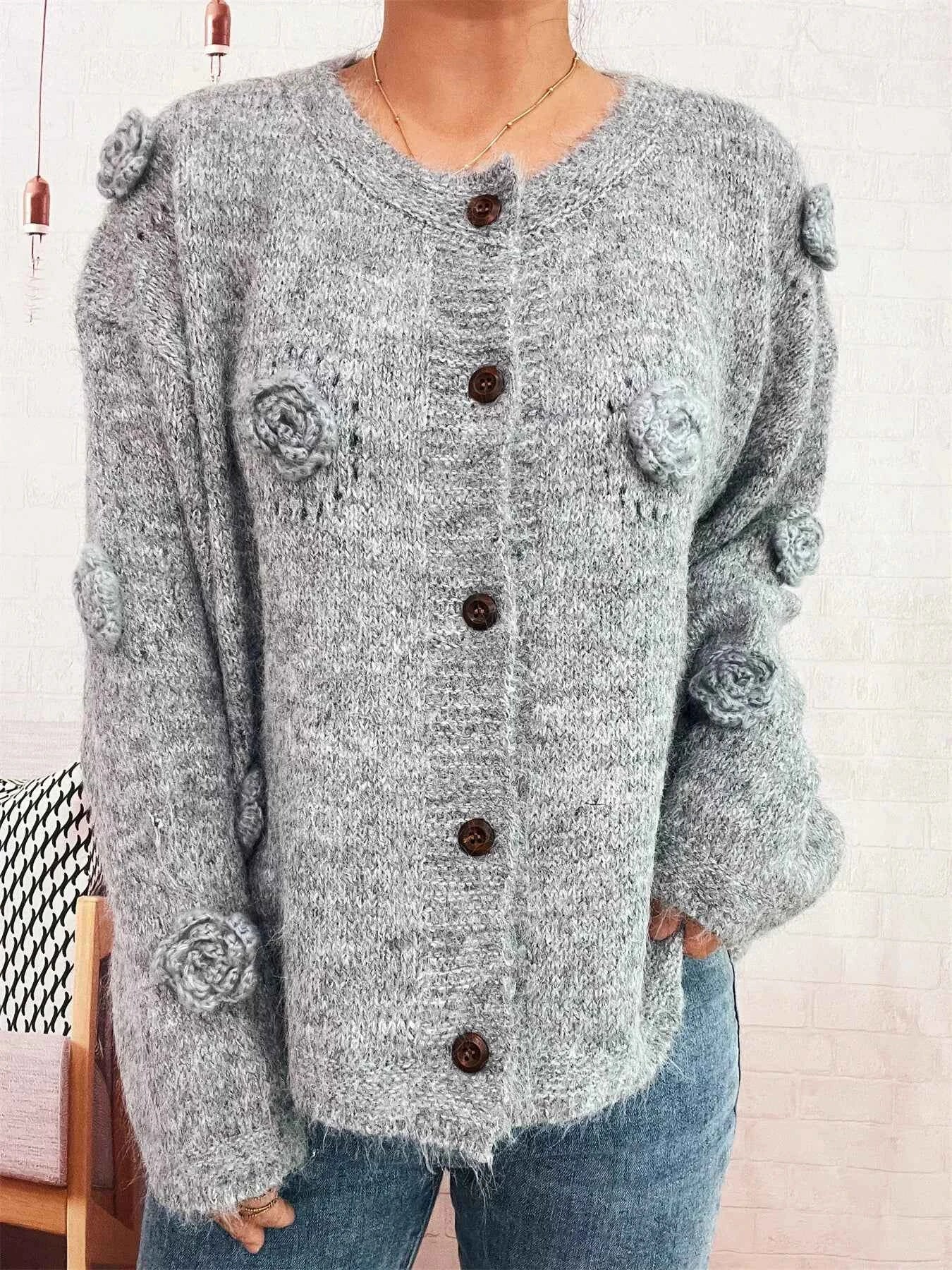 Flower Button-Up Cardigan 4c0023a84ada48db80c9fef4a9046018-Max-Origin