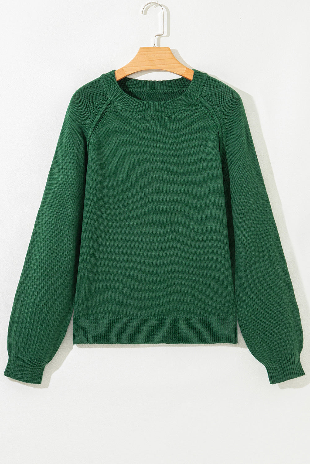 Evergreen Plain Raglan Sleeve Crew Neck Sweater 4c067fd326aef9fb