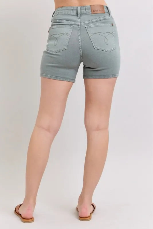 Judy Blue Full Size Hw Garment Dyed & Back Pkt Embroidery Shorts Plus Size 4c259310-b779-4f57-a3cc-41a210c0d158-Max-Origin