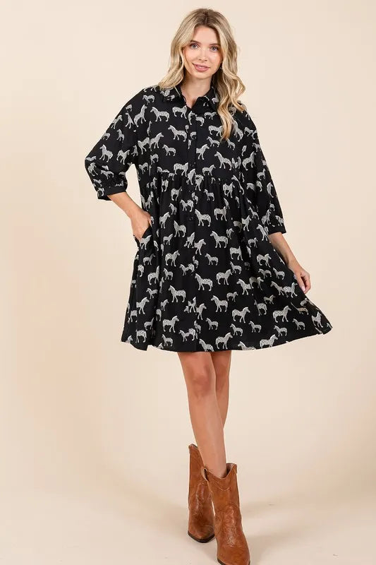 Mittoshop Zebra Print Button Down Shirt Mini Dress 4cb23f1e-10c5-425a-9099-b5a28e39a5ed-Max