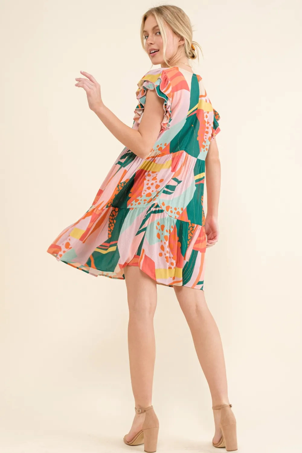 And The Why Printed Double Ruffle Sleeve Dress 4cd0673f-4707-4d9a-ab41-5b19edc0f368-Max