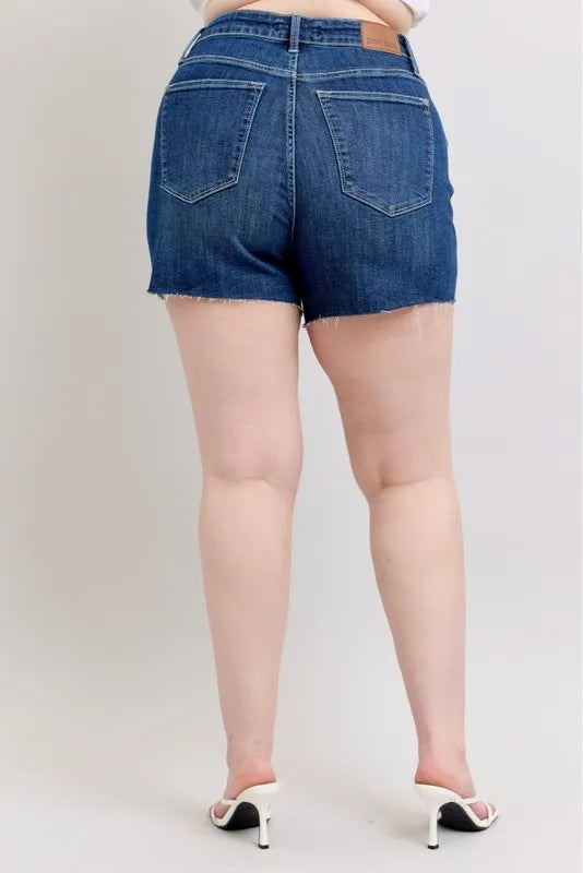 Judy Blue Full Size High Waist Criss-Cross Waistband Denim Shorts Plus Size 4cd22a02-4419-4188-be33-3d344e074715-Max-Origin