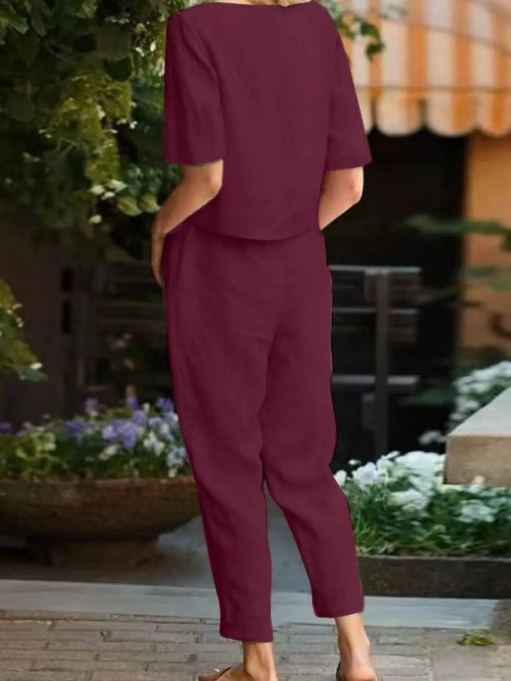 Full Size Round Neck Short Sleeve Top and Pants Set Plus Size 4cd42546-d531-42f4-8d5d-ea006a233bb4-Max-Origin