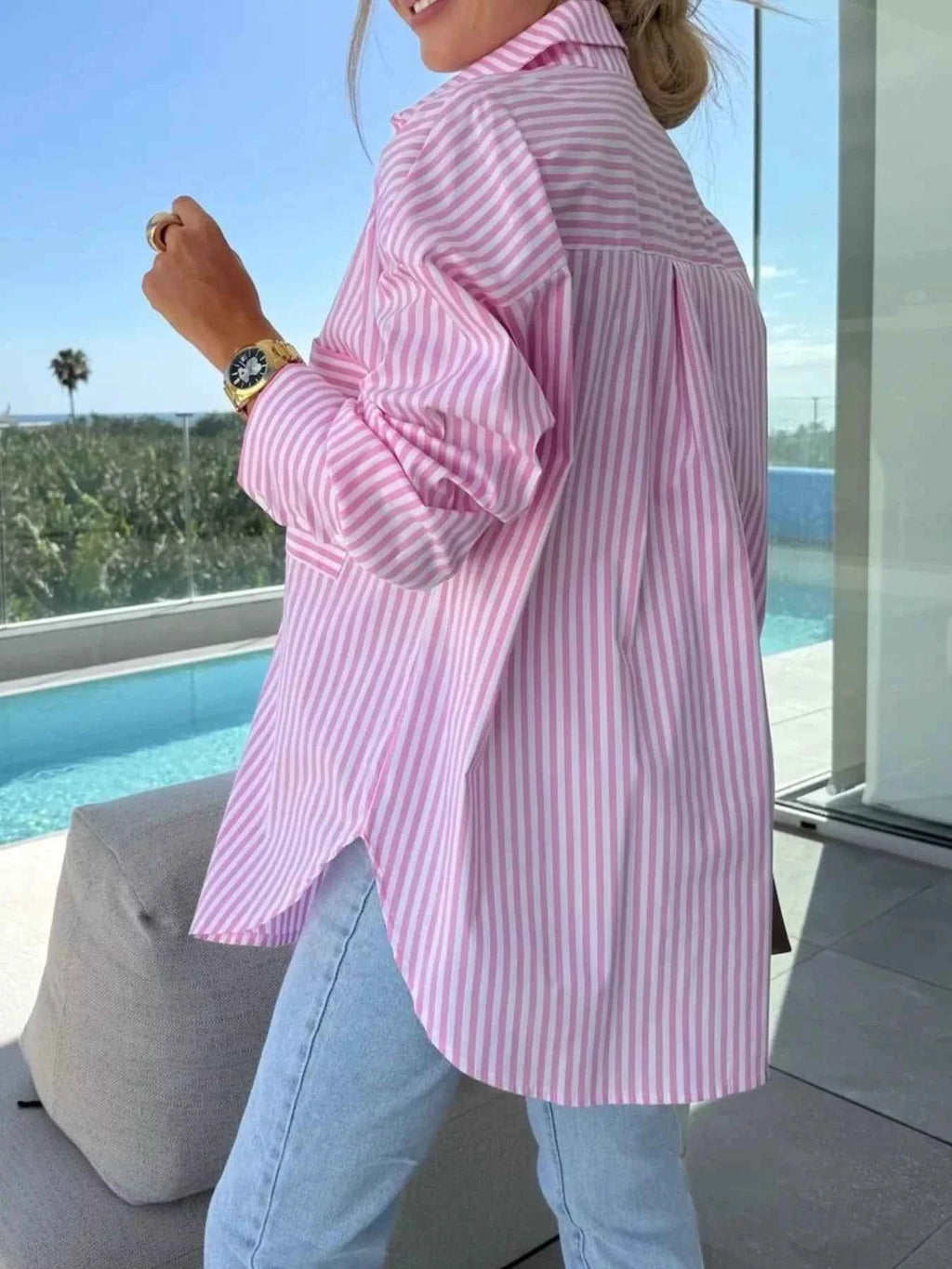 Striped Oversized Button-Down Shirt 4d6f973e-add7-41e3-a898-2e9d4b38d038-Max-Origin