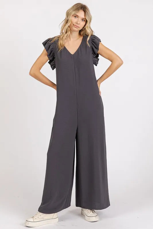 Mittoshop V-Neck Ruffled Cap Sleeve Wide Leg Jumpsuit 4de5fa26-47c8-45ca-8eda-4290d0c6ed5a-Max
