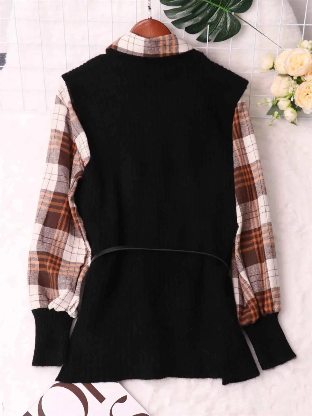 Plaid Long Sleeve Sweater Dress 4e3ecb12112c4c0095d6b811714c7ee6-Max-Origin