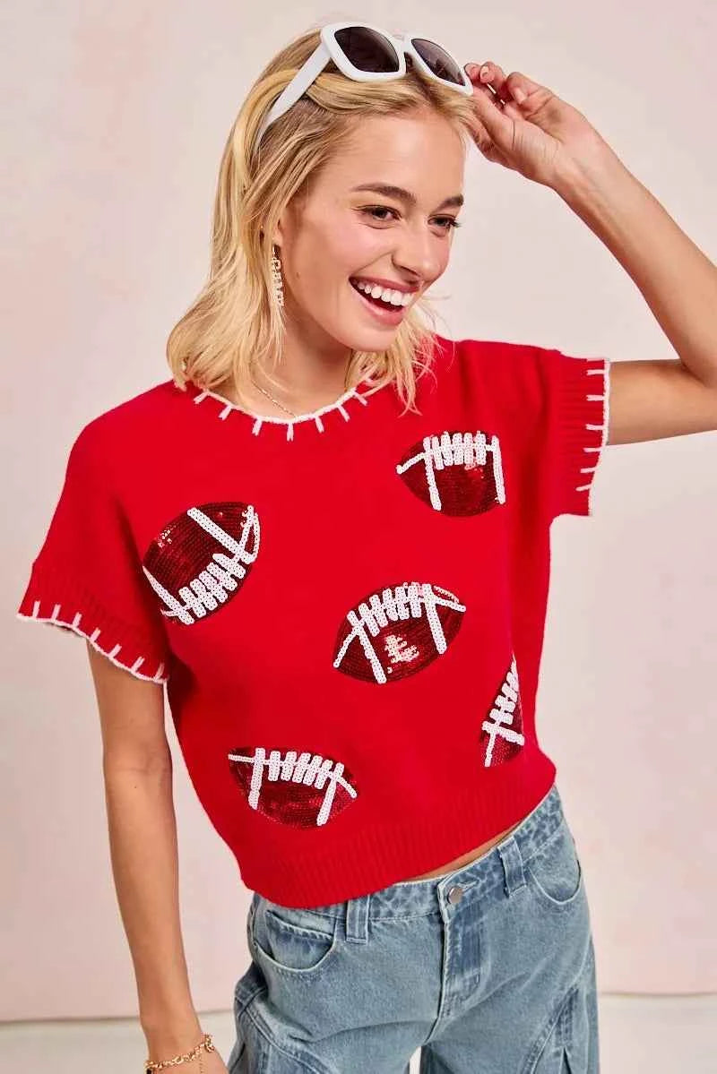 BiBi Gameday Sequin Football Embroidered Stitch Sweater 4f03eb32bdb544469001dd0a1272922e-Max-Origin