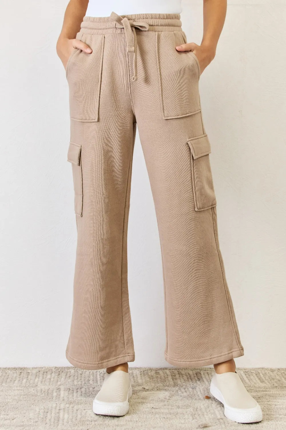 RISEN High Waist Cargo Wide Leg Pants Tan 4f4748dd-9e03-4954-9f67-aa47e13c9153-Max