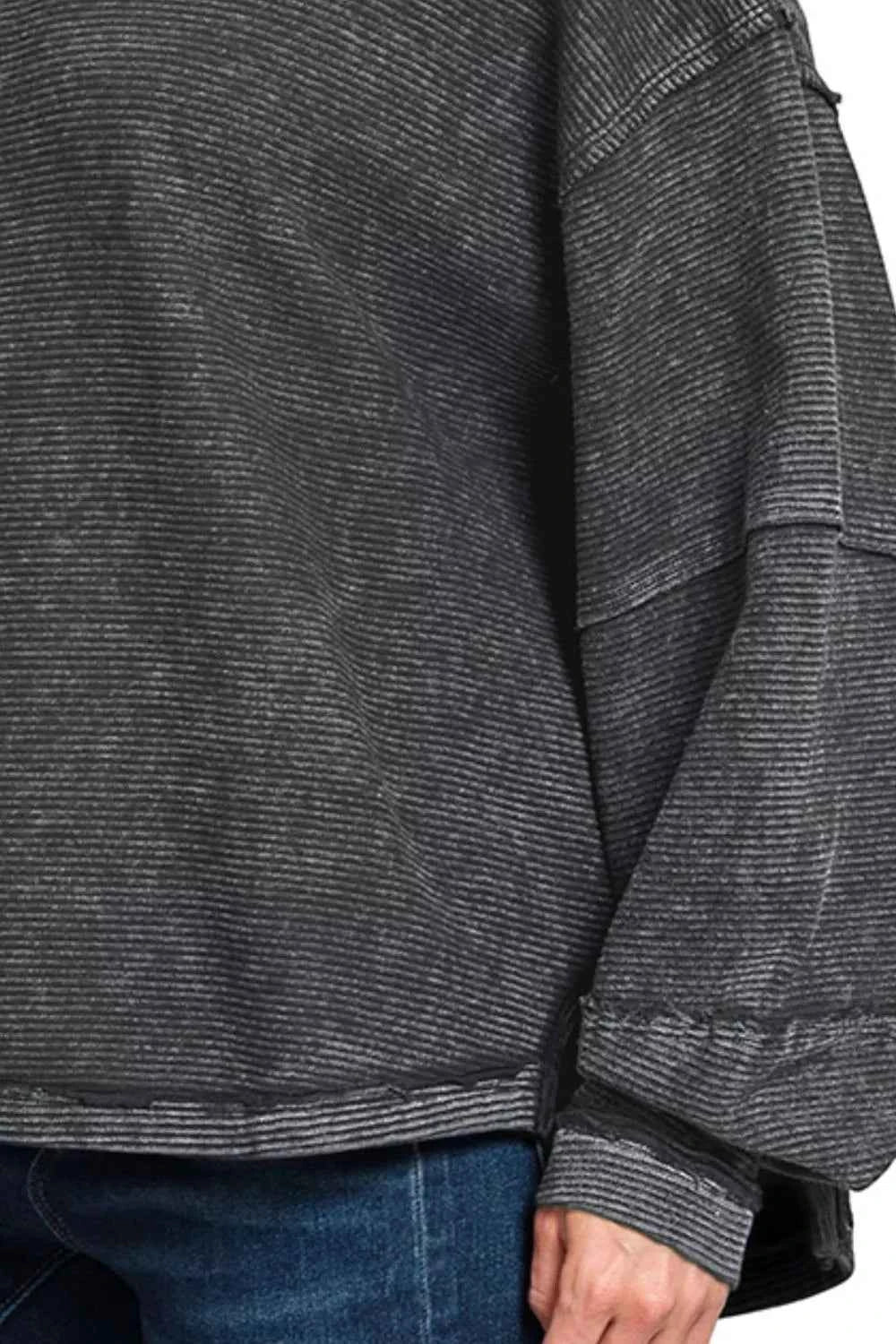 Zenana Acid Washed Exposed-Seam Sweatshirt 4f5ad61b-0710-461f-b39a-4cdd58ee8e85-Max-Origin