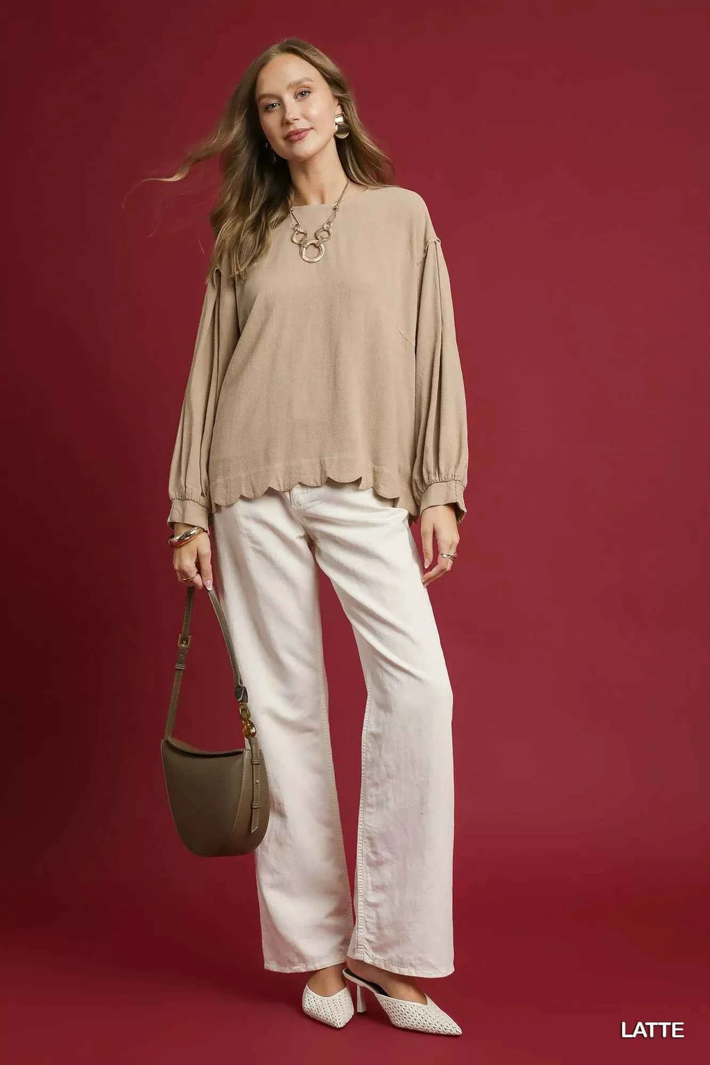 Umgee Linen Scallop Hem Long Sleeve Blouse 4f81905f-9f87-4fa7-98f0-a21129dcdce5-Max-Origin