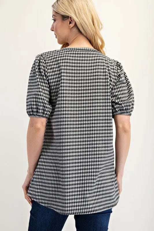 Celeste Full Size Gingham Print Top With Puff Sleeves Plus Size 4fb1ef6f-ed09-4bde-bbfc-491b572315f7-Max