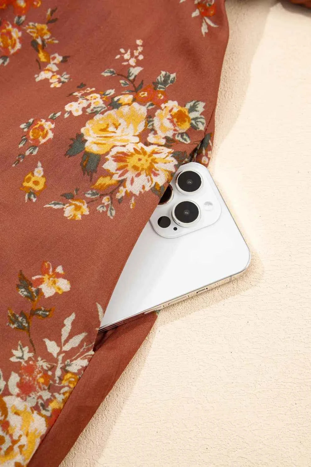 Floral Puff Sleeve Square Neck Knot Open Back Mini Dress 4fe20107-2d10-4e26-82f4-fb80bc8a43d5-Max-Origin